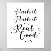 Poster Flush it Flush it Bathroom Sign (Devant)