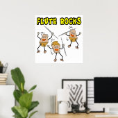 Poster Flute Rocks (Bureau à domicile)