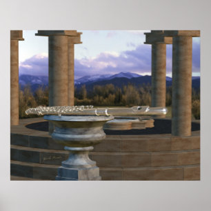 Poster Flûte sur marbre Vase 1a
