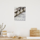 Poster Flûte sur partition (Cuisine)
