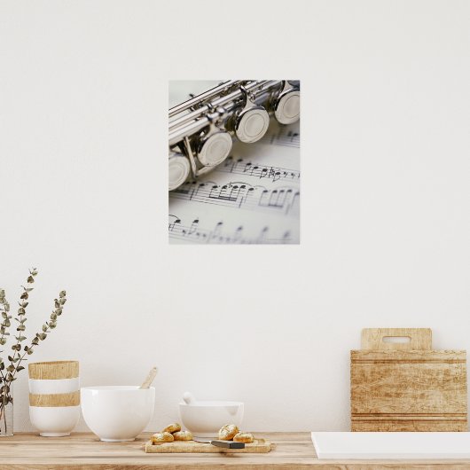 Poster Flûte sur partition (Cuisine)