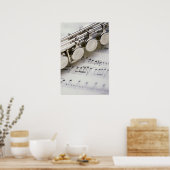 Poster Flûte sur partition (Cuisine)