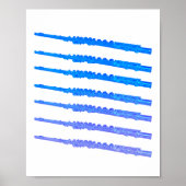 Poster Flutes Blue Ombre (Devant)