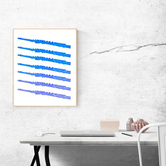 Poster Flutes Blue Ombre