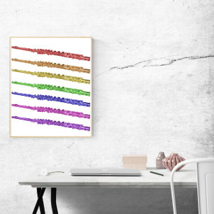 Poster Flûtes colorées arc-en-ciel
