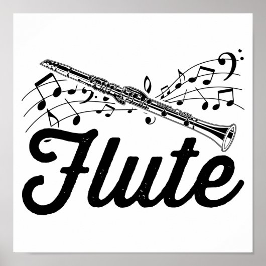 Poster Flutist Musician | Flute Orchestra Gift Idea (Devant)