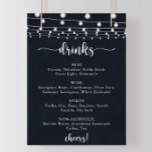 Poster Flux à cordes rustiques Mariage Boissons Menu Sign