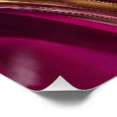 Poster Flux Abstrait Art-Fuchsia violet et or- (Coin)