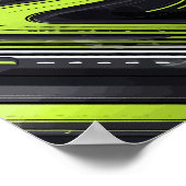 Poster Flux Abstrait avec lignes vert et noir (Coin)