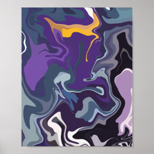 Poster Flux Abstrait de couleurs