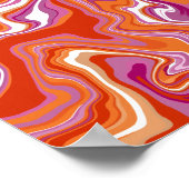 Poster Flux Abstrait de teintes orange et violette (Coin)