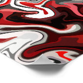 Poster Flux Abstrait de tons rouges, noirs, blancs et gri (Coin)