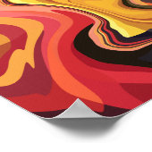 Poster Flux Abstrait jaune, orange et rouge vif (Coin)