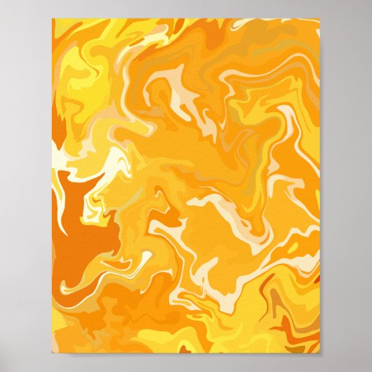 Poster Flux Abstrait Orange Vibrant (Devant)
