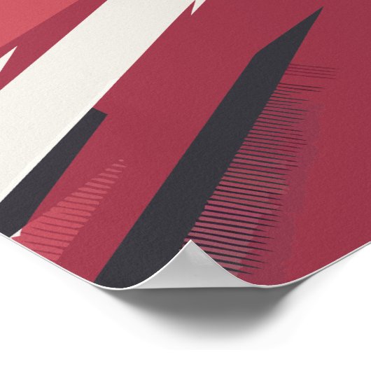 Poster Flux Abstraits dynamiques rouge et noir (Coin)