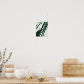 Poster Flux Abstraits dynamiques vert et noir (Cuisine)