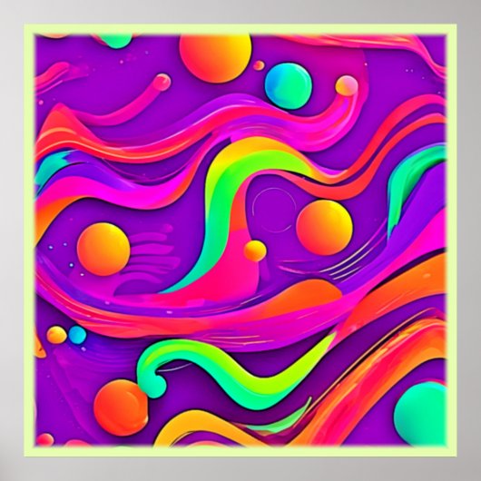 Poster Flux arc-en-ciel : Amusement Abstrait (Devant)