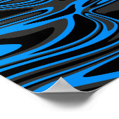 Poster Flux bleu et noir Abstrait (Coin)