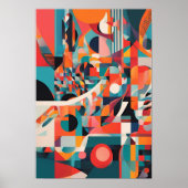 Poster Flux chromatique de géométrie (Devant)