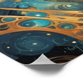 Poster Flux cosmique - Imaginaire AI Art numérique d'impr (Coin)