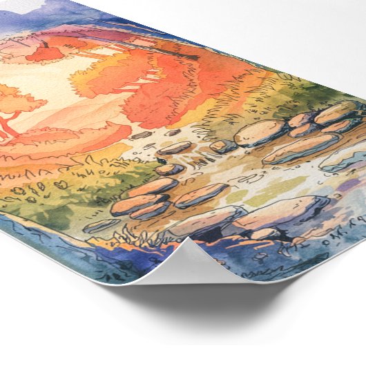 Poster Flux de forêt lunaire (Coin)