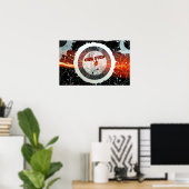Poster Flux de haut-parleur Dubstep Abstrait (Bureau à domicile)