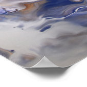 Poster Flux de marbre Abstrait bleu Brown (Coin)