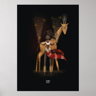 Poster FLUX DE VENT GIRAFFE par Alexandra Dikaia