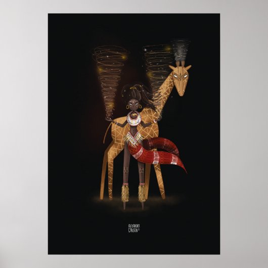 Poster FLUX DE VENT GIRAFFE par Alexandra Dikaia (Devant)