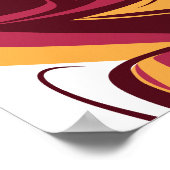 Poster Flux dynamiques Abstraits rouge, marron et jaune (Coin)