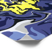 Poster Flux éthéré de Jaune et Bleu (Coin)