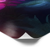 Poster Flux forestier enchanté - Imaginaire de fleurs écl (Coin)