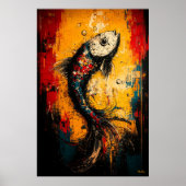 Poster Flux Mouvement Contemporain Expressionniste Poisso (Devant)