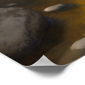 Poster Flux Rocheux Avec Arbres En Aspen Or, Peinture (Coin)