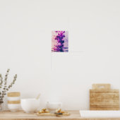 Poster Flux vif : Encre violette Abstraite dans l'eau (Cuisine)