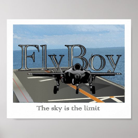 Poster Fly Boy - Boys Room Wall Art (Devant)