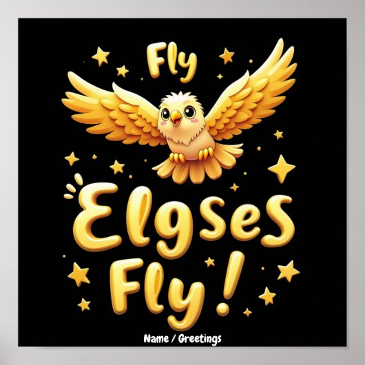 Poster Fly Elgses Fly Art inspirant de l'aigle (Devant)