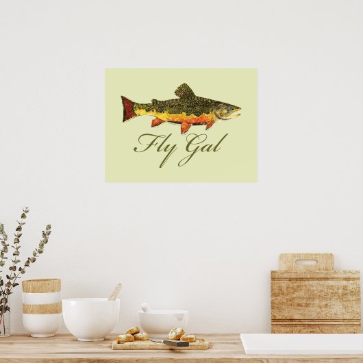 Poster Fly Fishing Women (Cuisine)