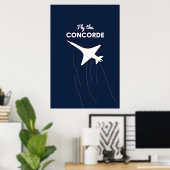 Poster Fly the Concorde Conceptual Illustration Against (Bureau à domicile)