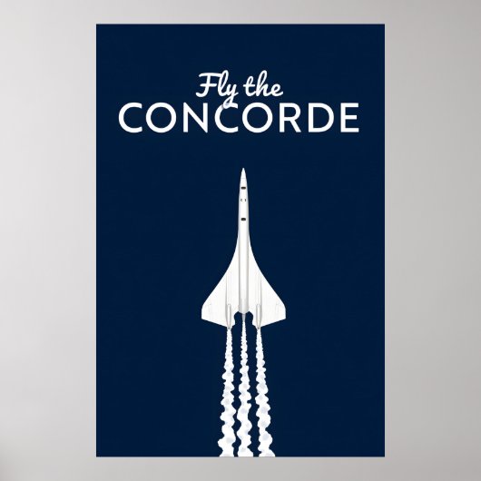 Poster Fly the Concorde iconic supersonic jet airplane  (Devant)
