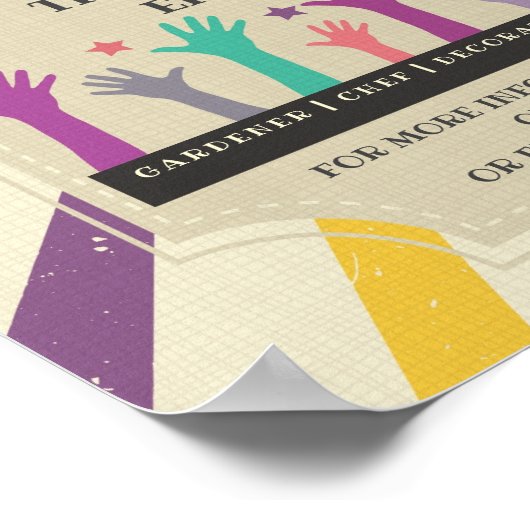 Poster flyer de bénévoles communautaires, prospectus d'év (Coin)