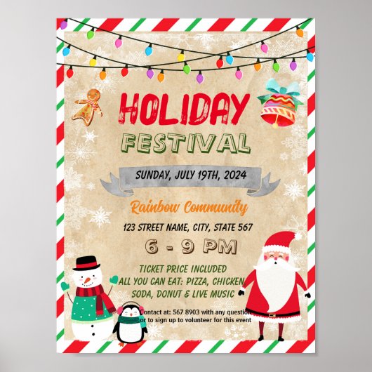 Poster Flyer de l'événement scolaire du Festival des Fête (Devant)