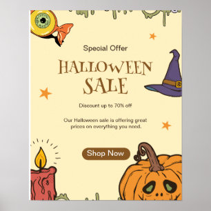 Poster Flyer de vente Halloween Halloween, Nuit d'Hallowe