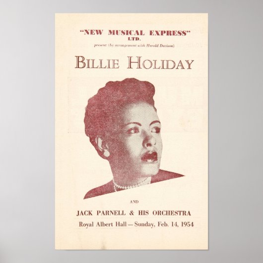 Poster Flyer Vintage Billie Holiday (Devant)