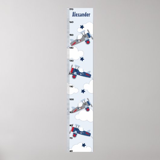 Poster Flying Airplane Growth Chart Gardez à 8x44! (Devant)