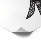 Poster Flying Bald Eagle Black and White Art, Heart Wings (Coin)