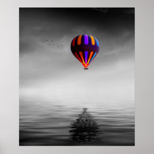 Poster Flying Balloon Sélective Minimaliste Photographie