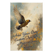 Poster Flying Bird Art - Ajouter un devis motivationnel p (Devant)