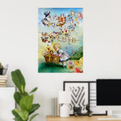 Poster Flying High Imaginaire aquarelle Illustration Impr (Bureau à domicile)