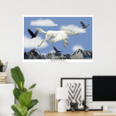 Poster Flying Pegasus in Eagle Mountains Imaginaire Art (Bureau à domicile)